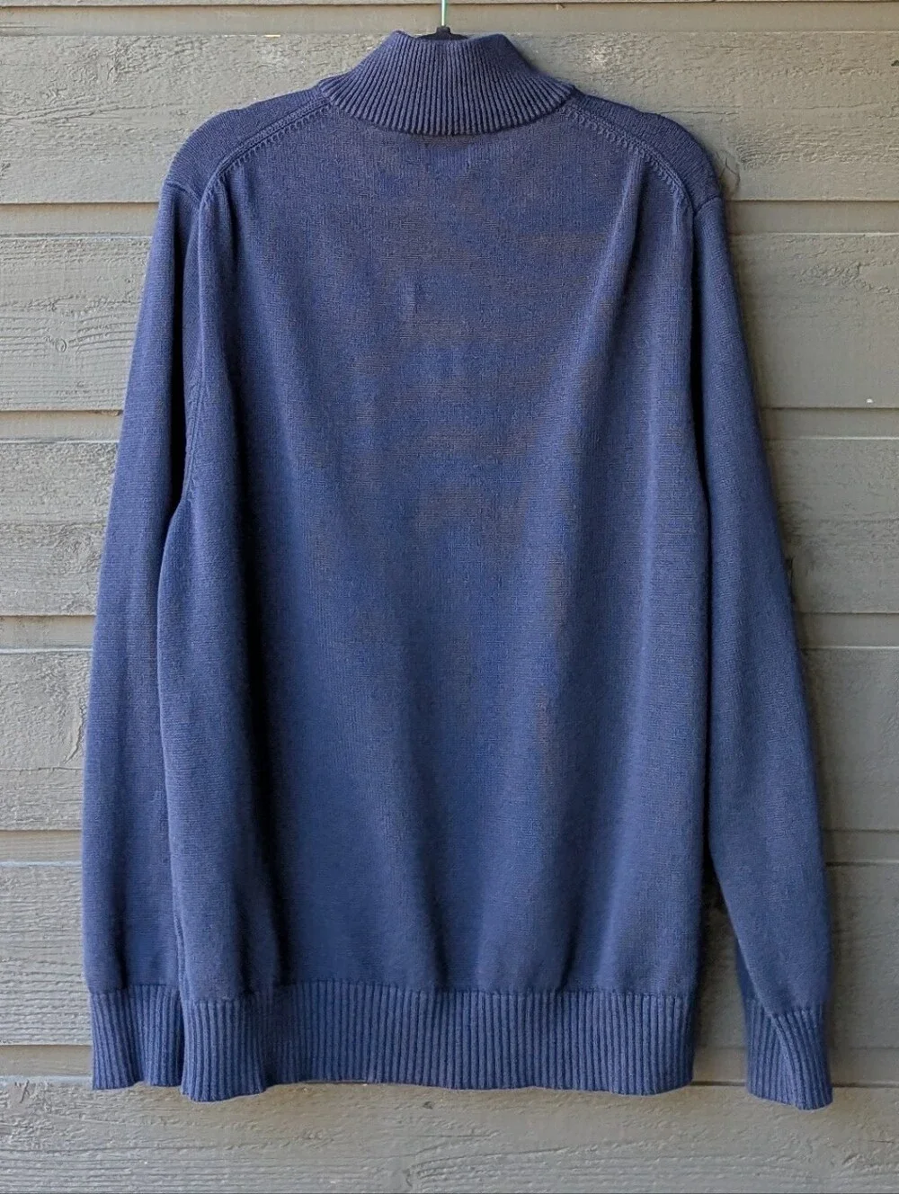 J. Crew Men's Heritage Cotton Quarter-Zip Sweater Navy Blue Size XL 100% Cotton